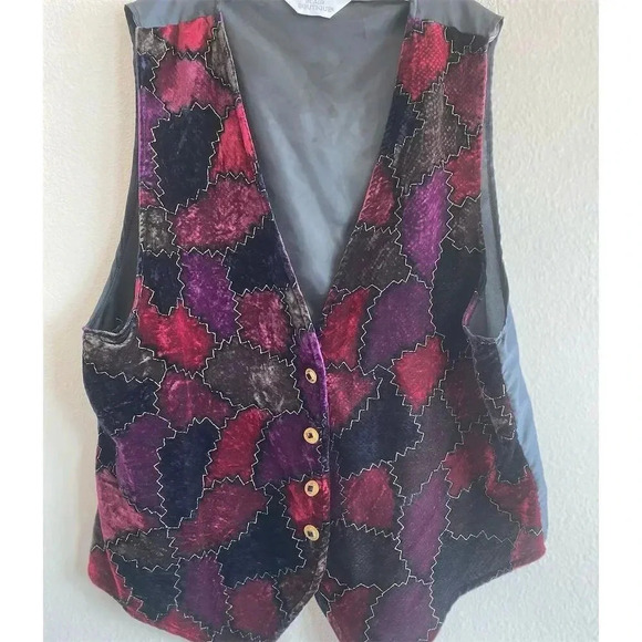 Blair Boutique Jackets & Blazers - Blair Boutique Women's Vintage Patchwork Velvet Vest Multicolor Size M